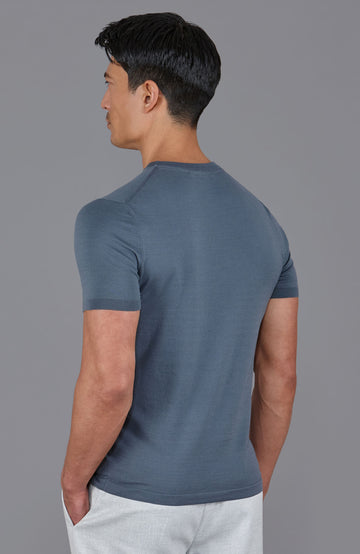 blue mens mercerised cotton t-shirt