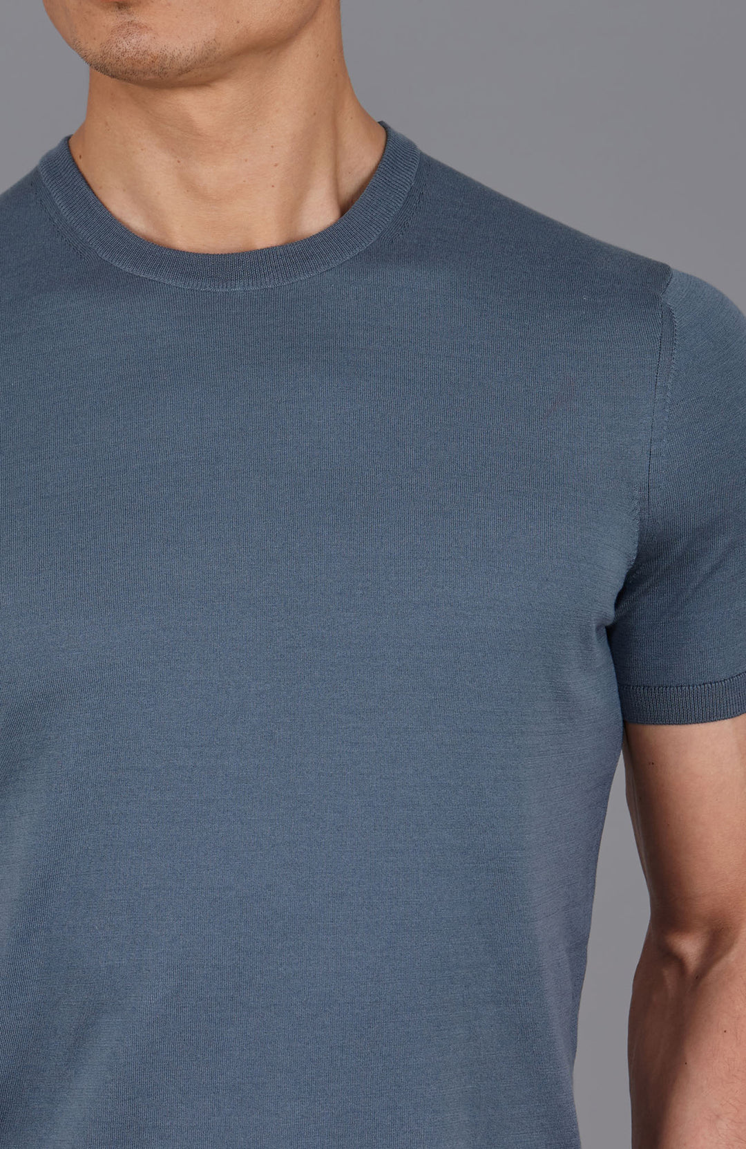 blue mens mercerised cotton t-shirt