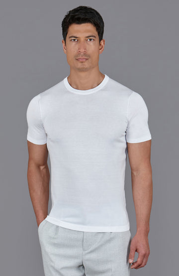 white mens mercerised cotton t-shirt