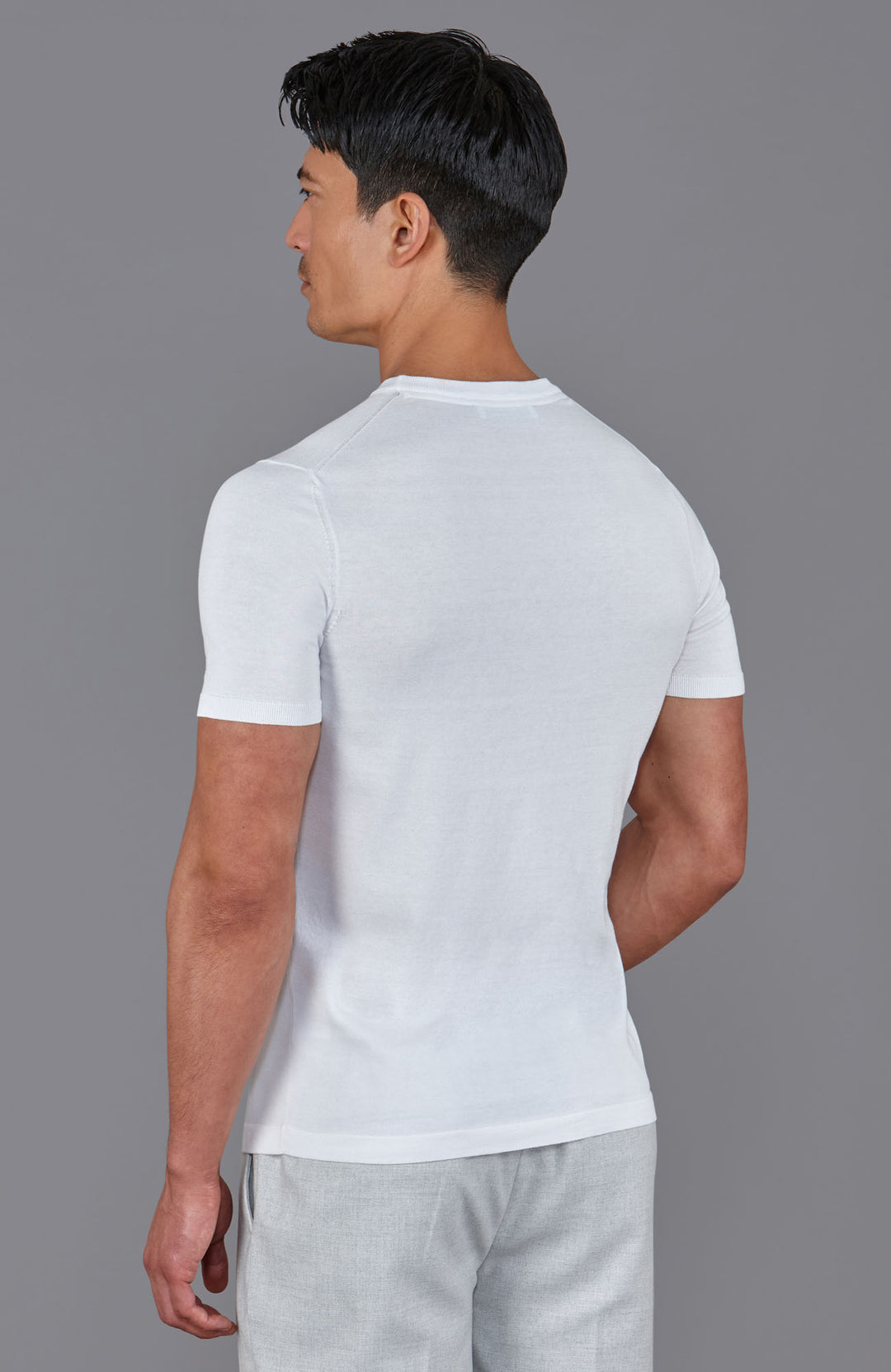 white mens mercerised cotton t-shirt