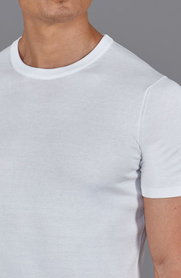 white mens mercerised cotton t-shirt