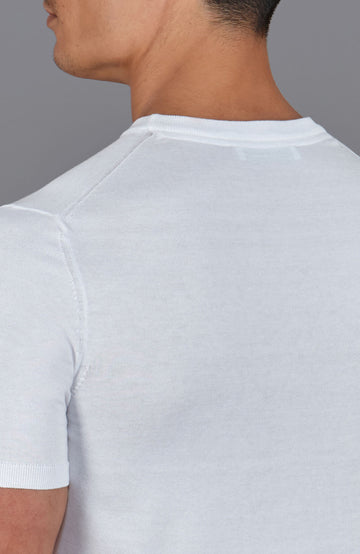white mens mercerised cotton t-shirt