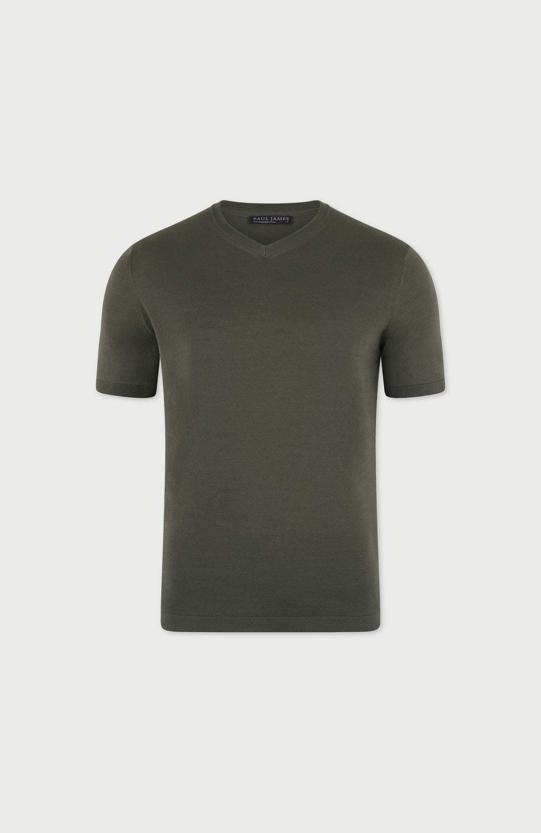Charcoal Mens Mercerised Cotton V-Neck T-Shirt By Paul James