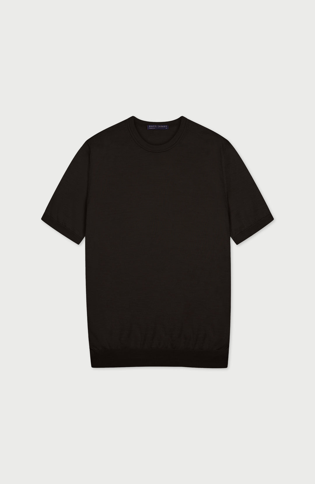 black mens merino silk knitted t-shirt