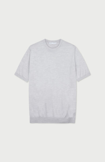 Mens Superfine Merino Silk Short Sleeve Jumper