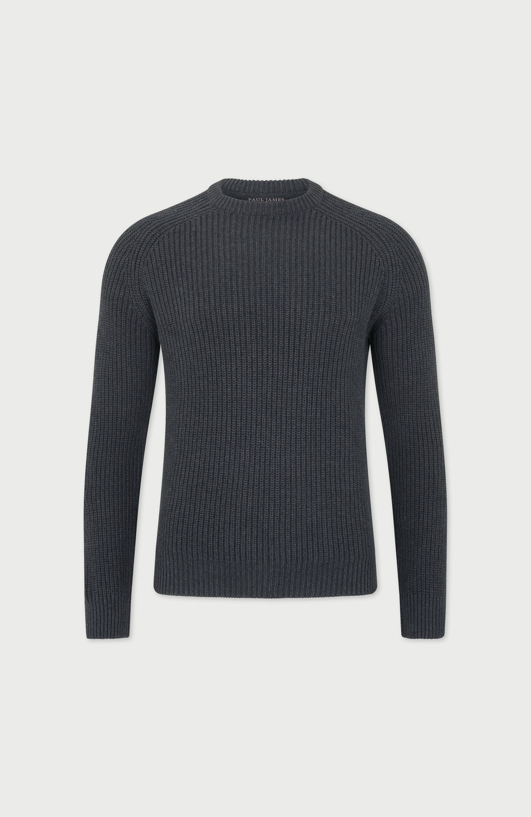 charcoal mens fisherman rib jumper