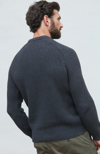 dark grey fisherman knit jumper