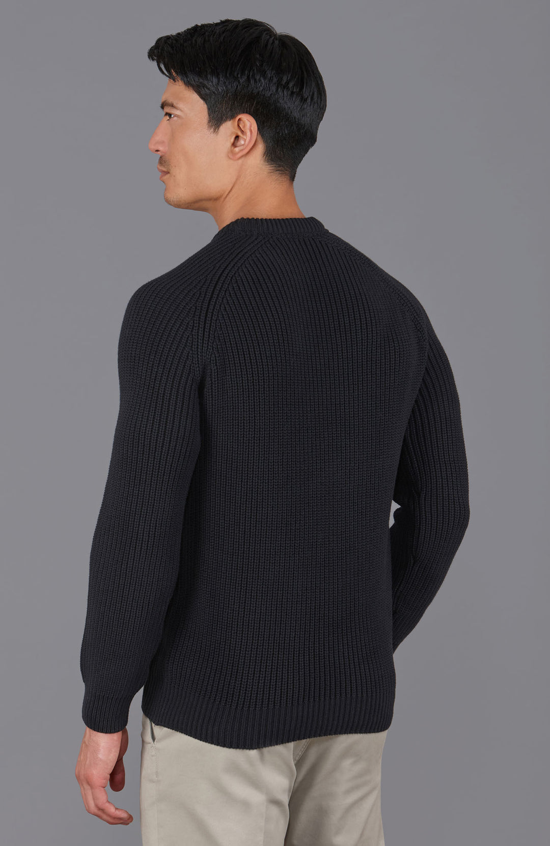 black mens fisherman jumper