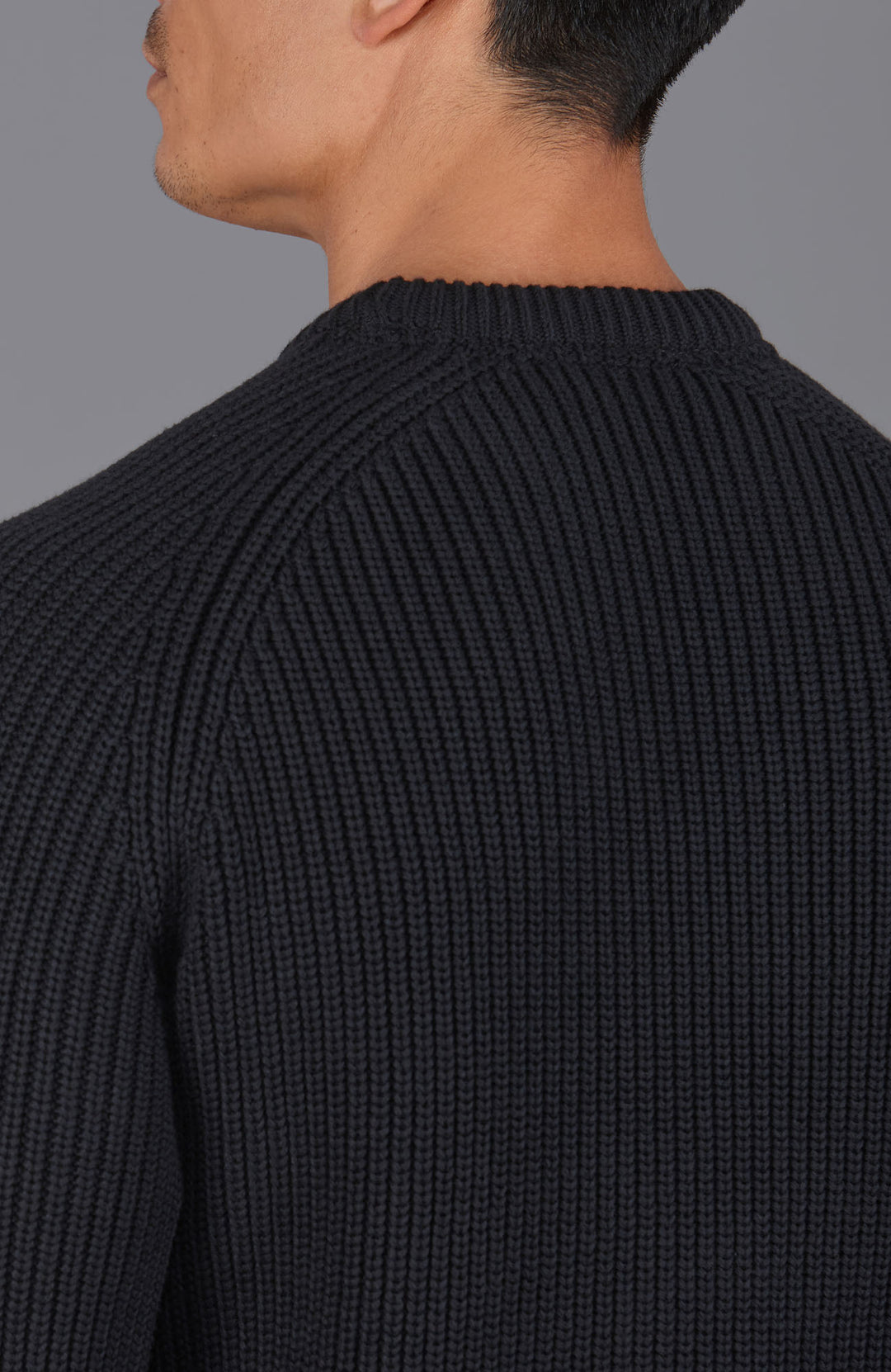 black mens fisherman jumper