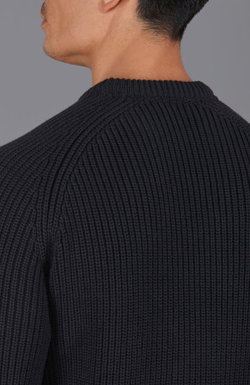 black mens fisherman jumper