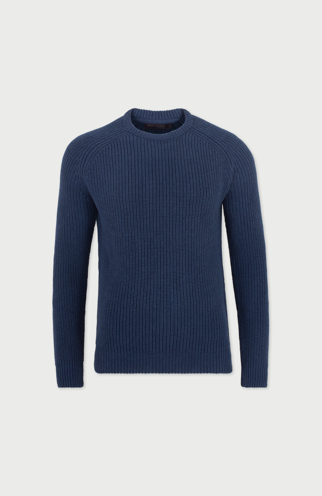 blue mens fisherman rib jumper