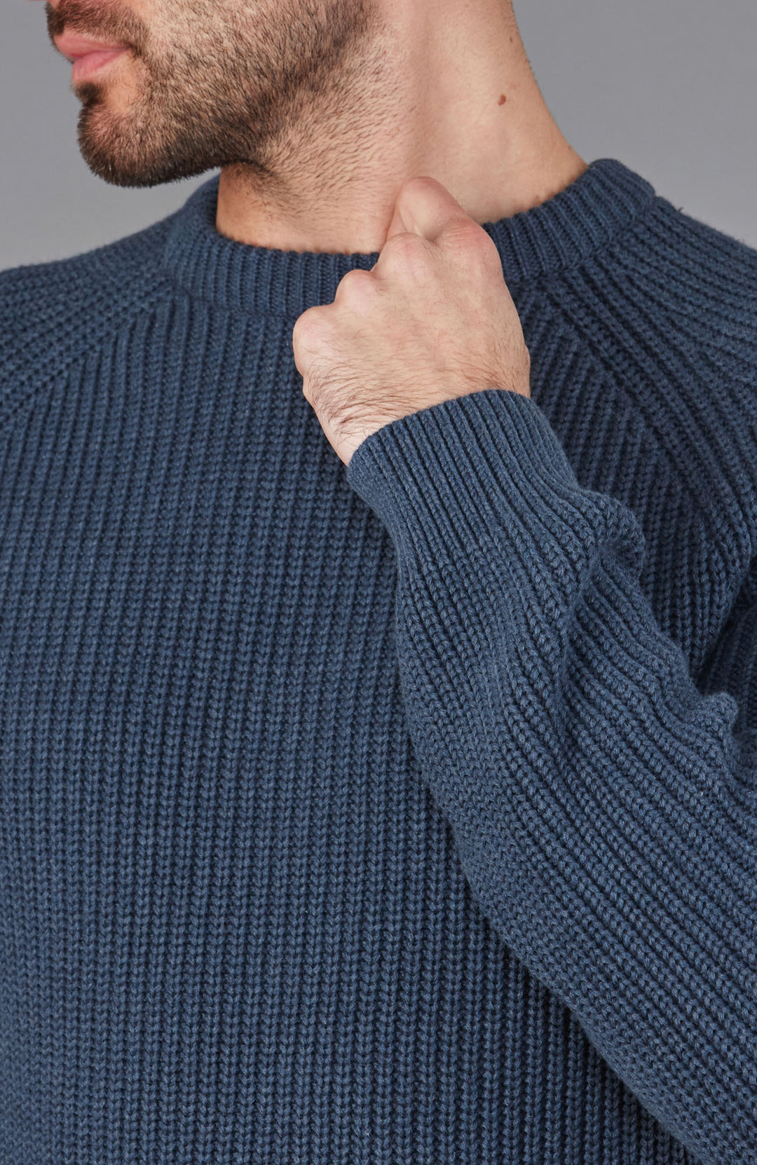 blue mens fisherman jumper