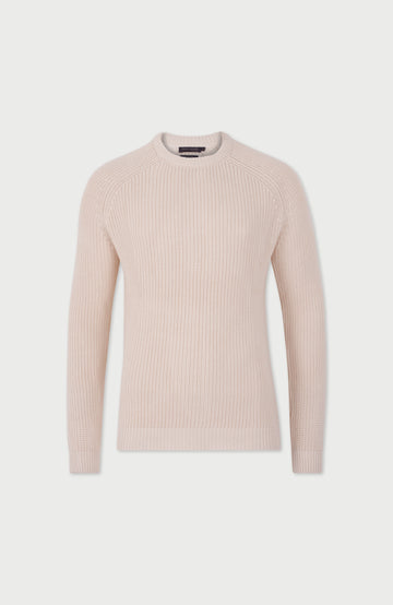 ecru mens fisherman rib jumper