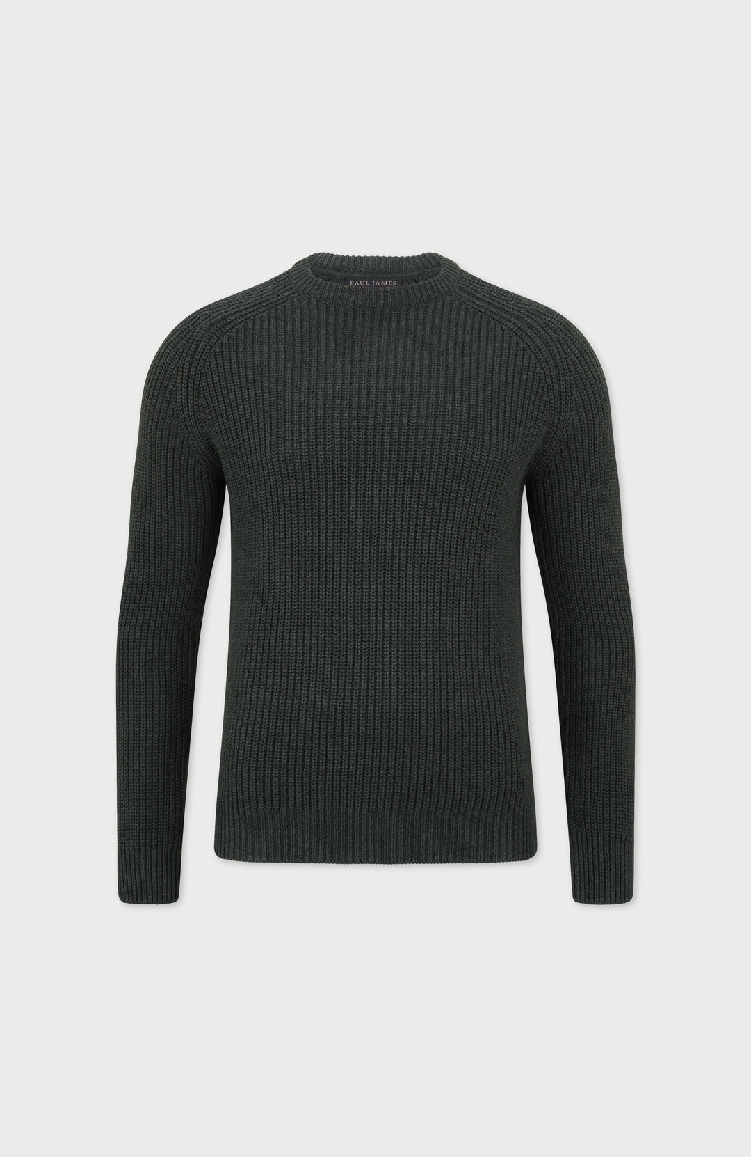 green mens fisherman rib jumper