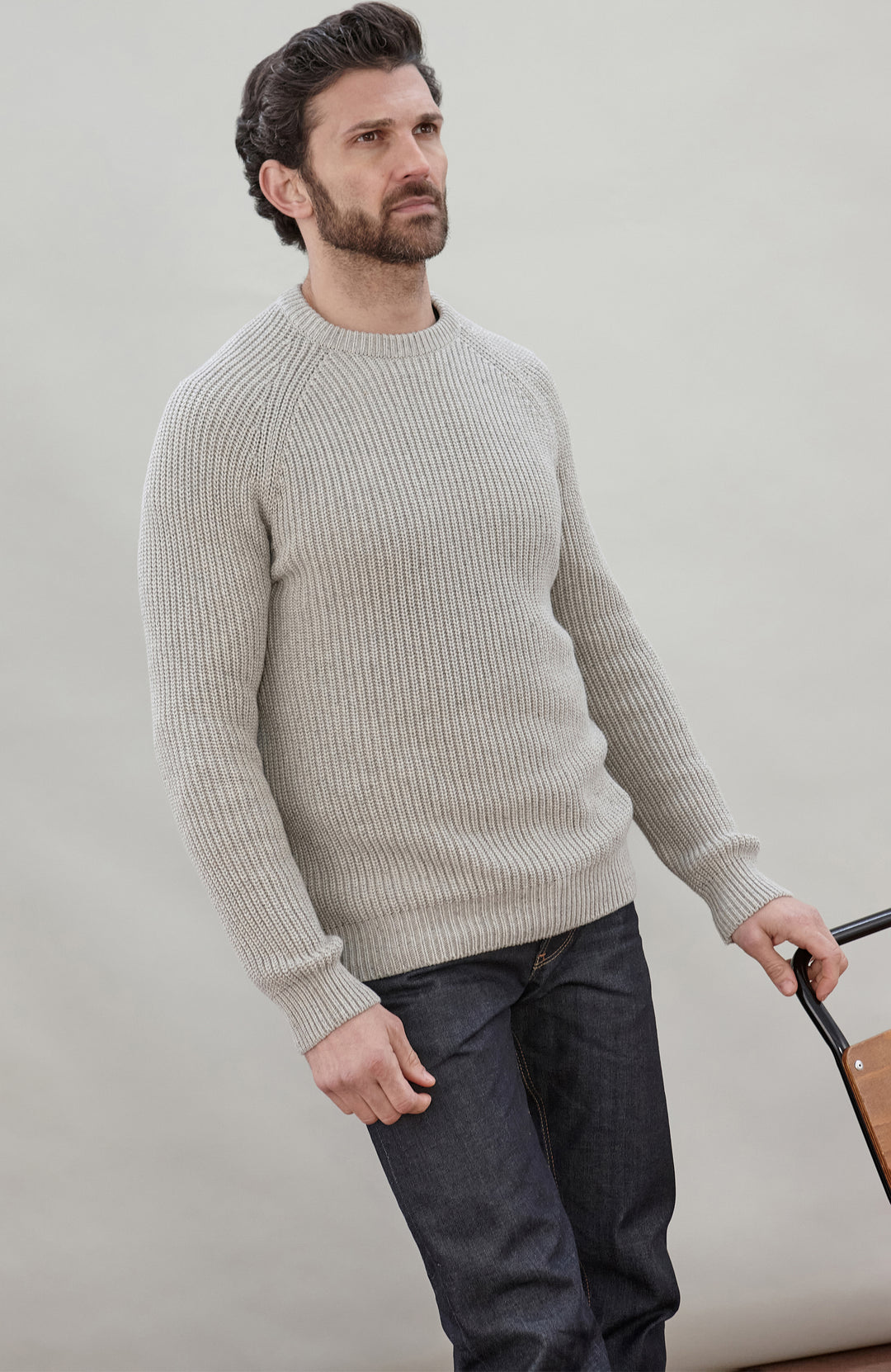 Men's 100% Cotton Ribbed Fisherman Jumper – Paul James Knitwear