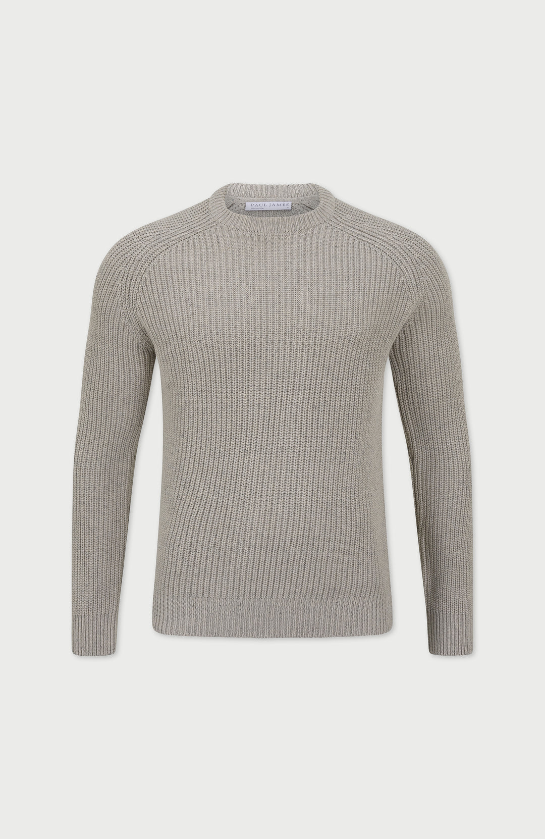 grey mens fisherman rib jumper