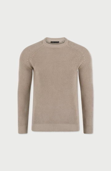 linen mens fisherman rib jumper