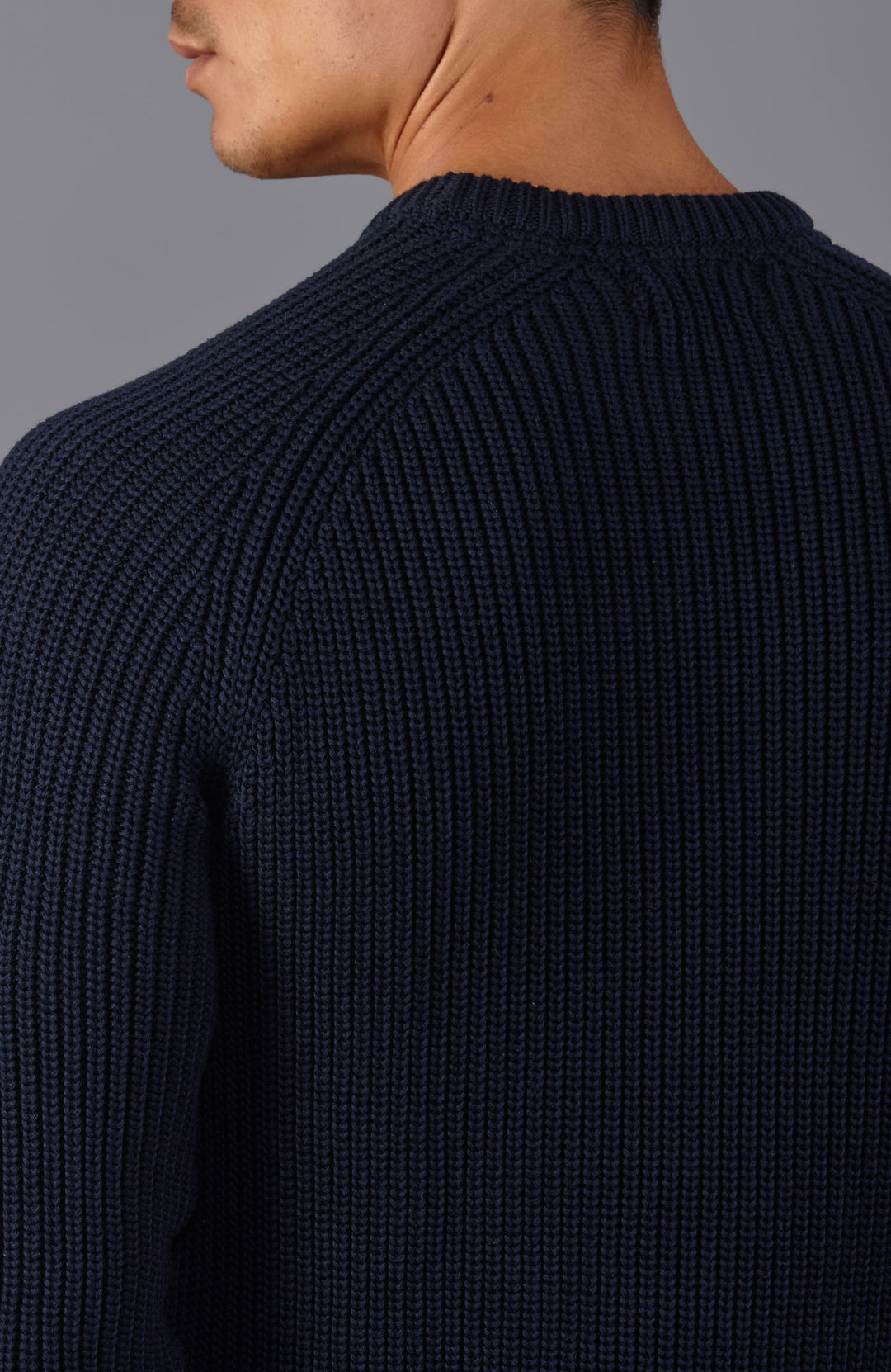 navy mens cotton fisherman jumper