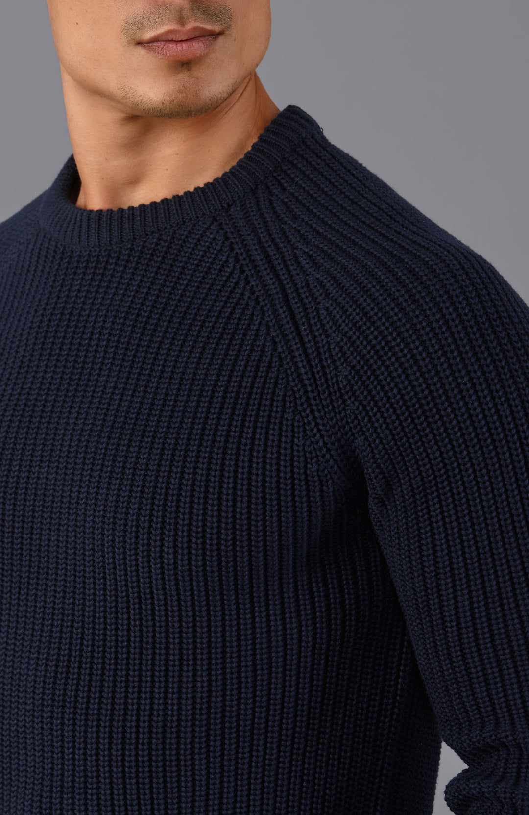 navy mens cotton fisherman jumper