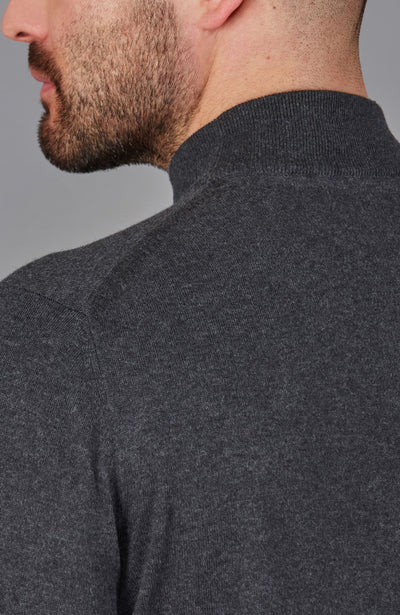 dark grey mens mock turtle neck sweater