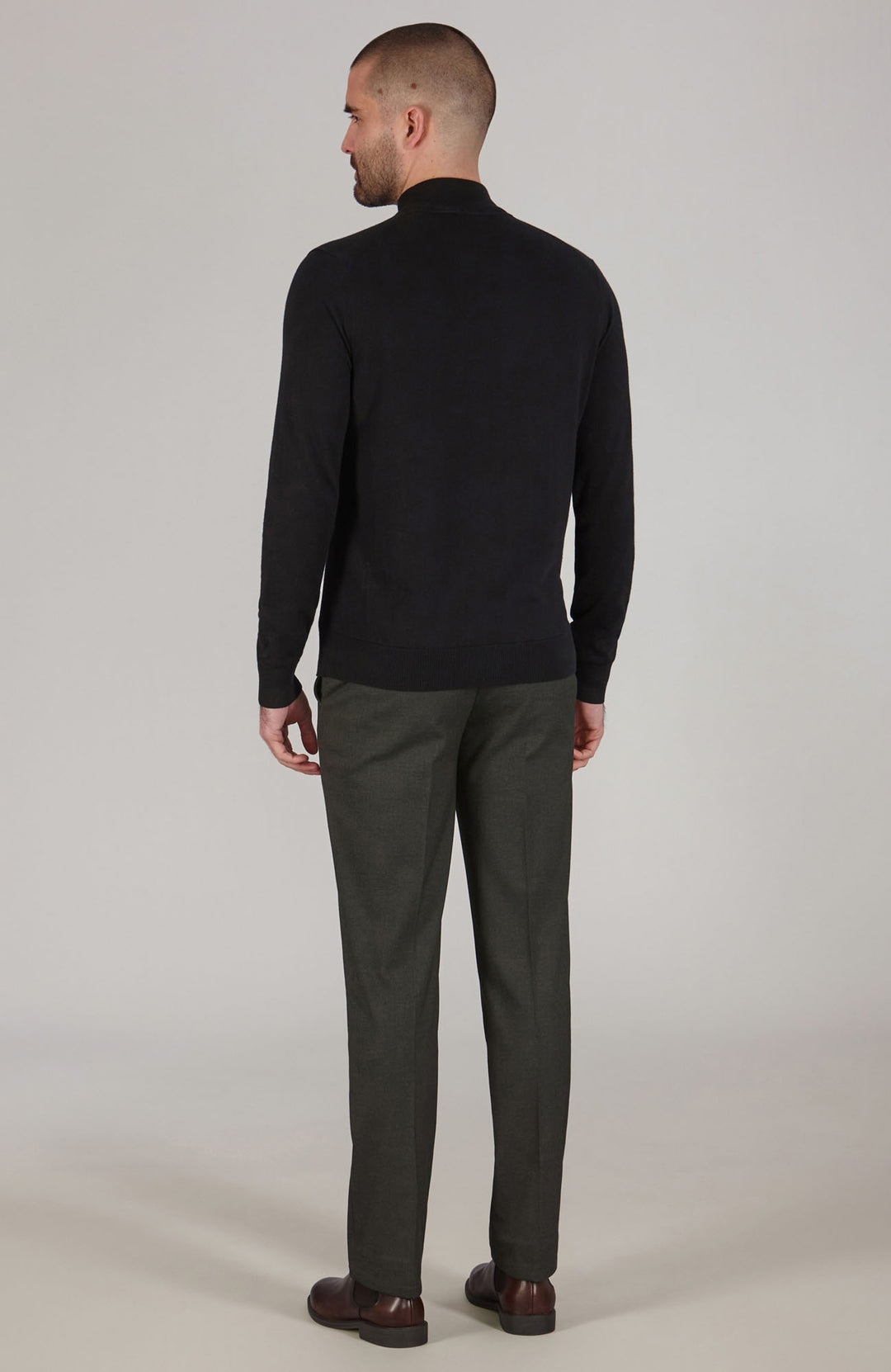 Men's Mock Turtleneck Jumper Made Of 100% Cotton Knit: Crafted in
