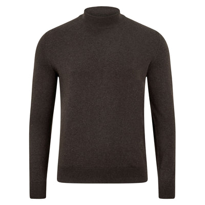 dark brown mens mock turtle neck jumper