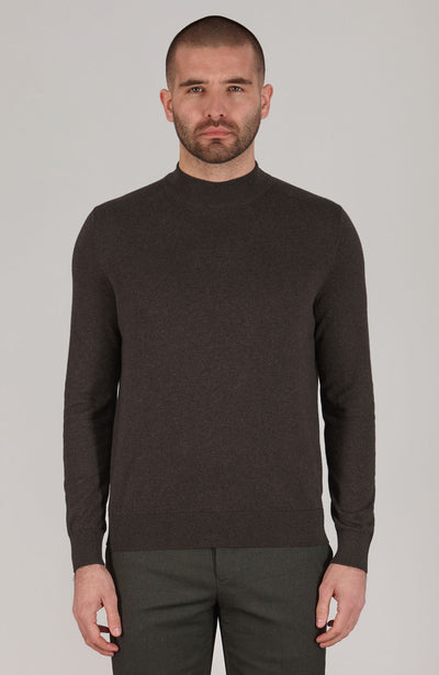 dark brown mens mock turtle neck jumper