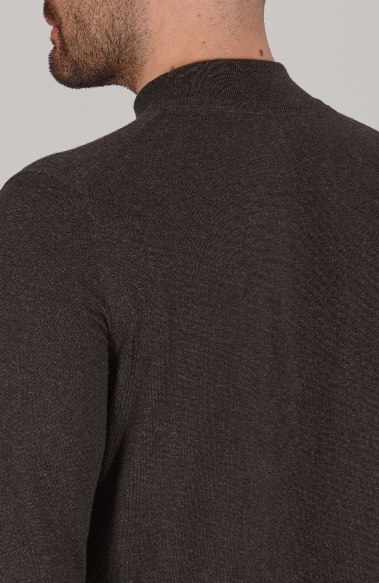 dark brown mens mock turtle neck jumper