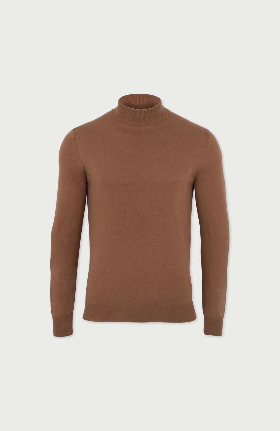 camel mens cotton mock turtle neck jumper