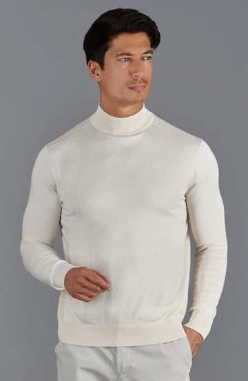 ecru mens mock turtle neck sweater