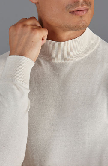 ecru mens mock turtle neck sweater