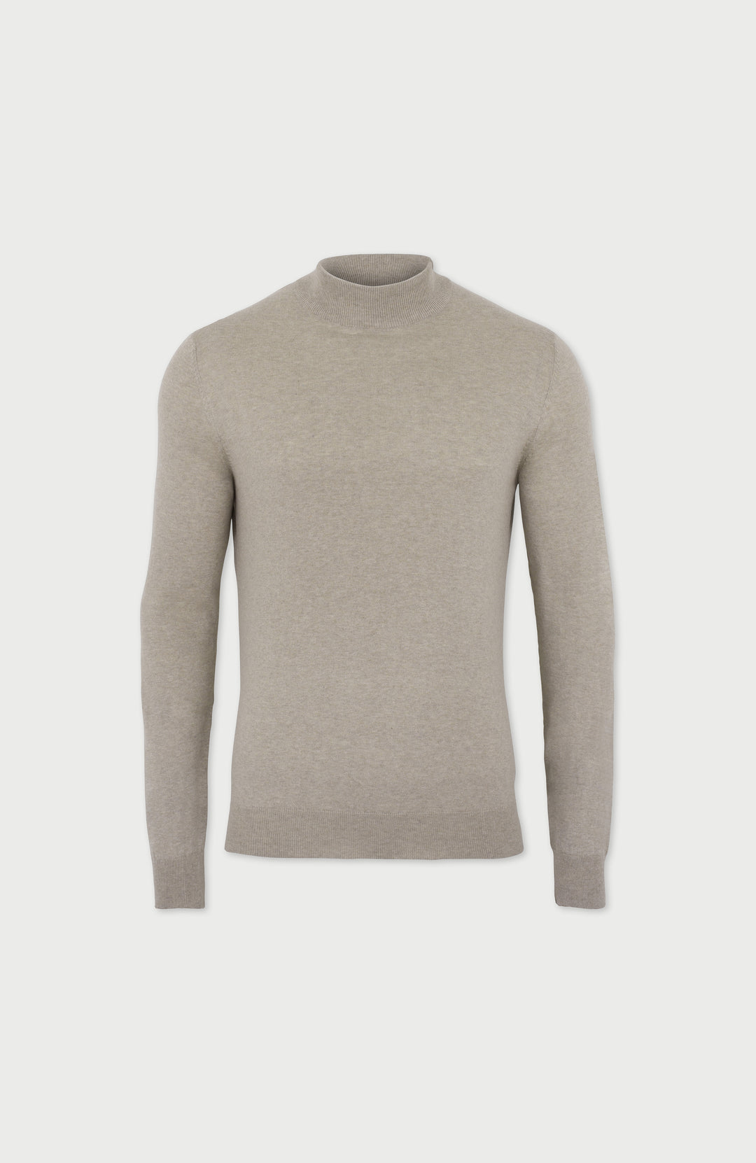 Men's Mock Turtleneck Jumper Made Of 100% Cotton Knit: Crafted in