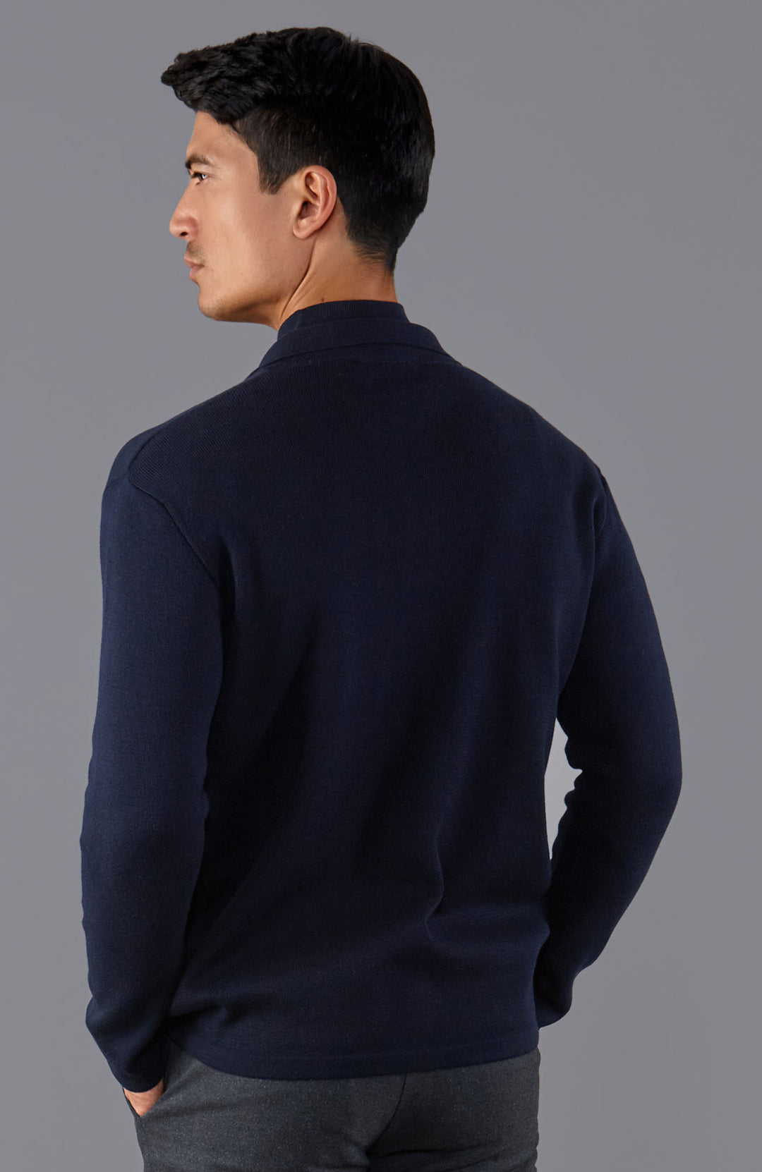 navy mens mock turtle neck sweater