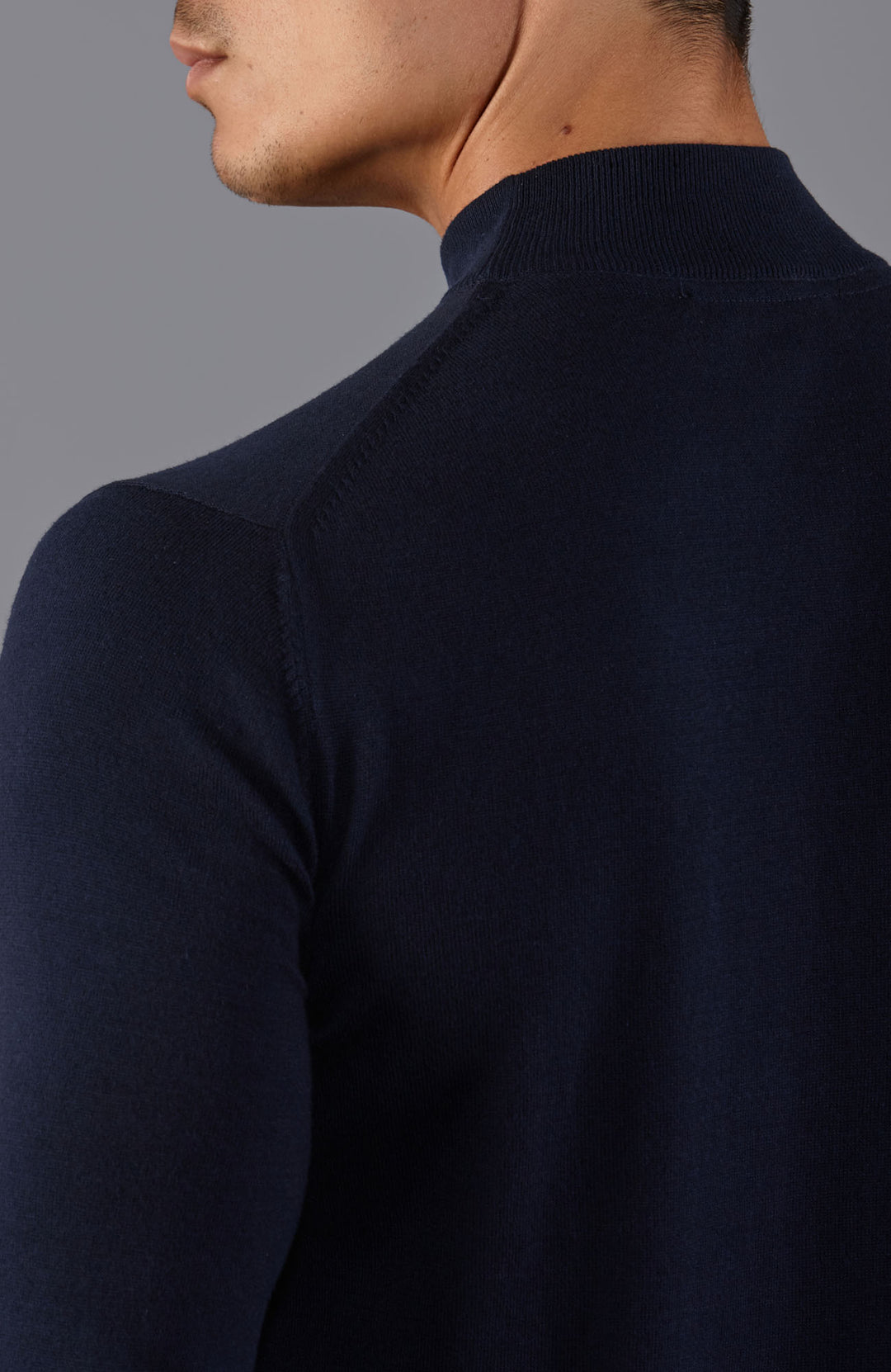 navy mens mock turtle neck sweater
