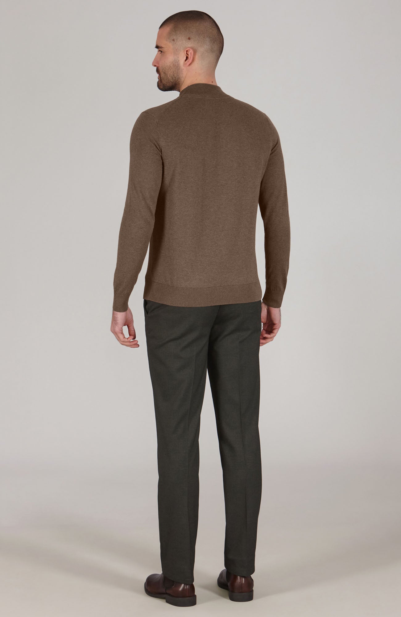 light brown mens mock turtle neck jumper