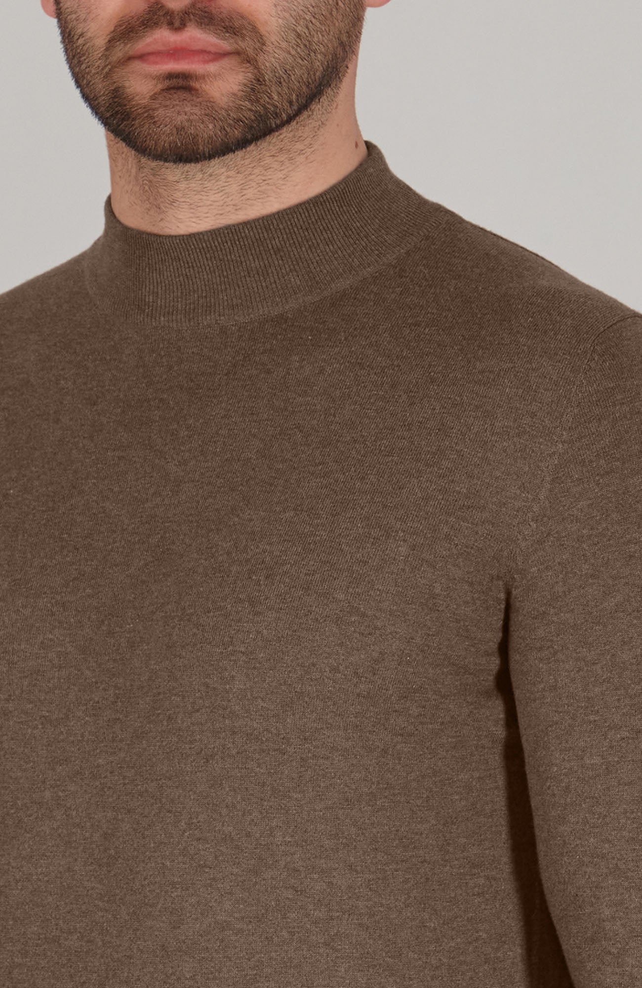 light brown mens mock turtle neck jumper