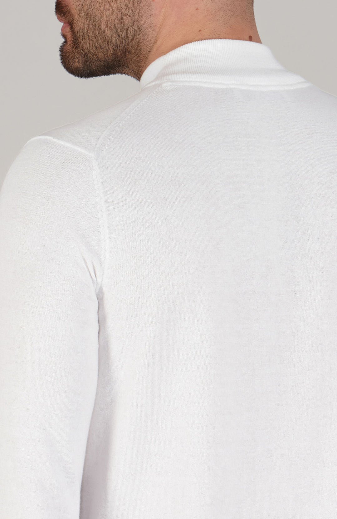 white mens mock neck jumper
