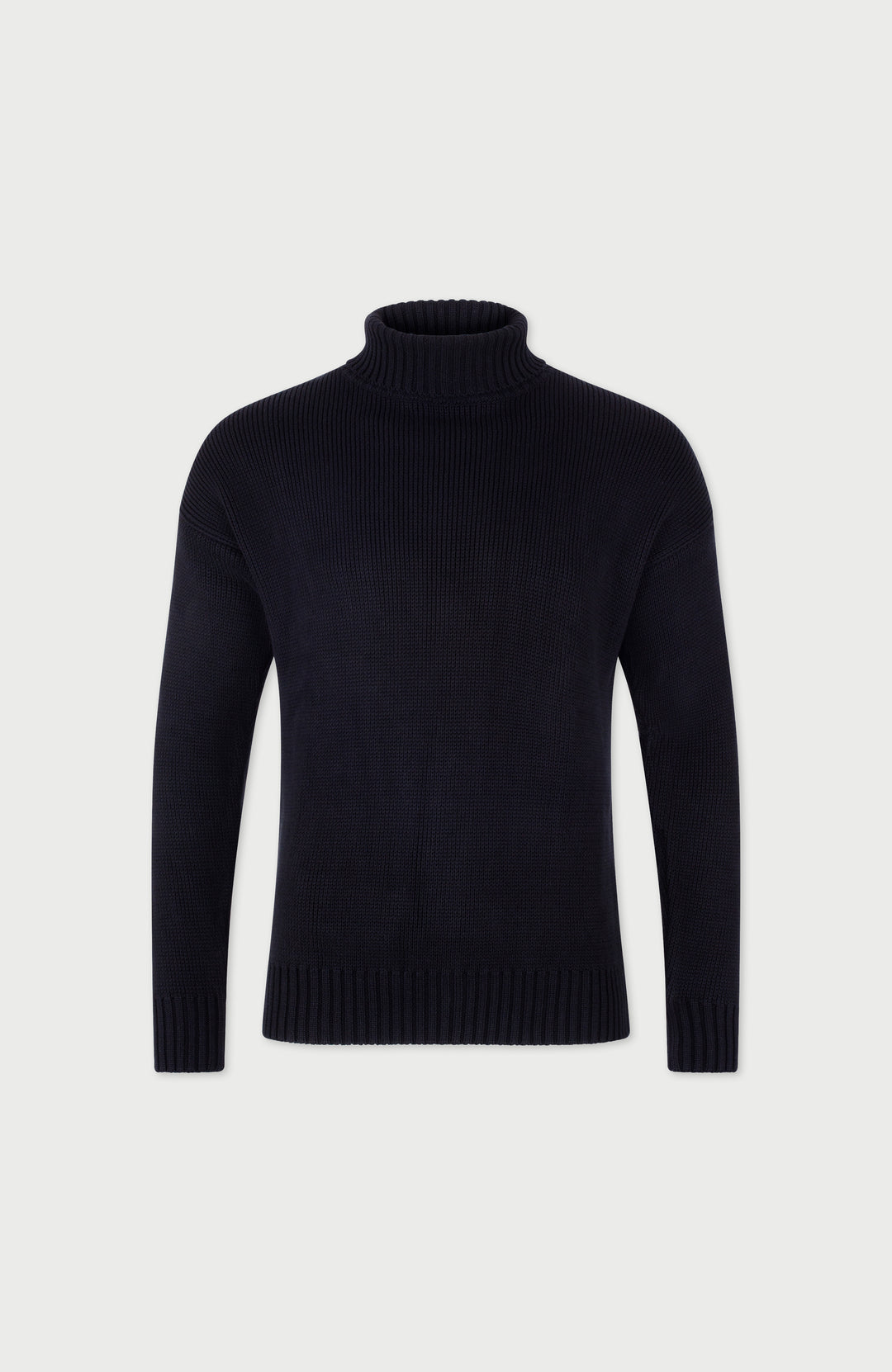 black cotton mens turtle neck submariner sweater by paul james