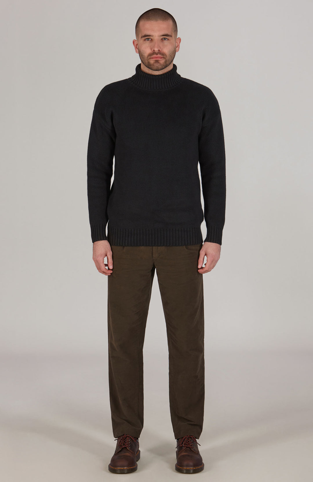 black mens submariner roll neck jumper