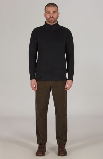 black mens submariner roll neck jumper