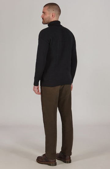 black mens submariner roll neck jumper