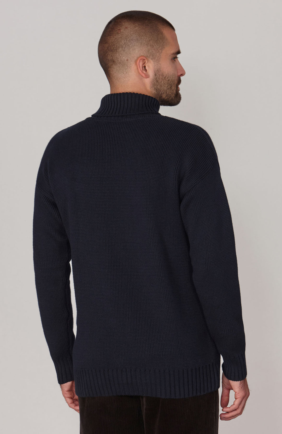 navy mens cotton submariner jumper