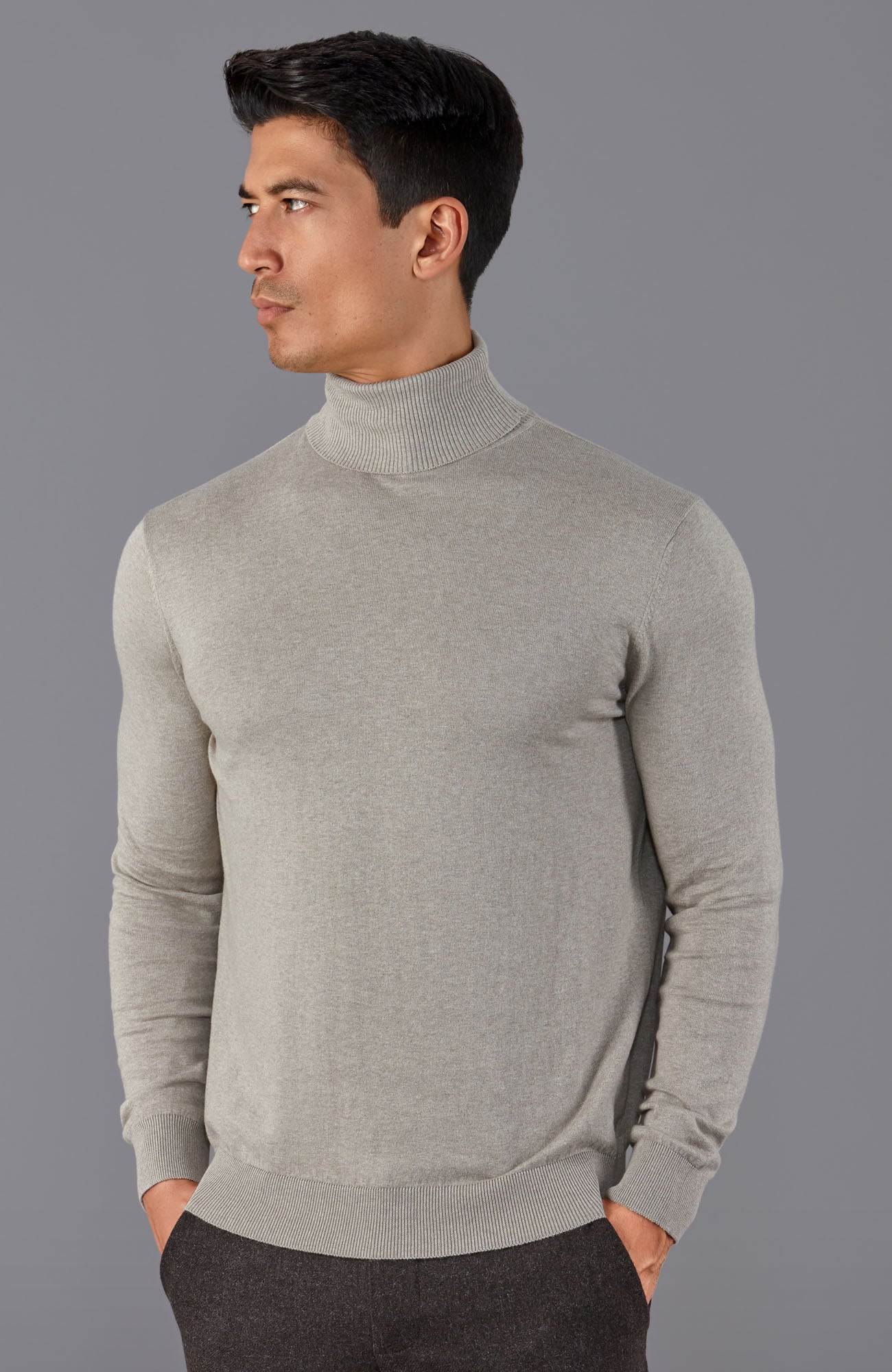 beige mens turtle neck sweater