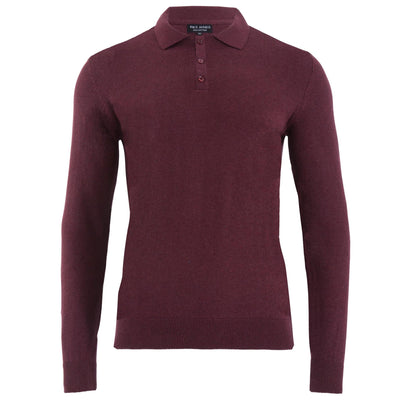 100% Cotton Long Sleeve Knitted Polo Shirt - Paul James Knitwear
