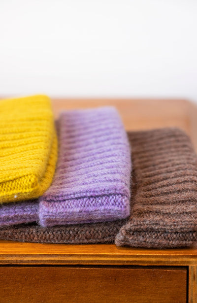 Gerippte Unisex-Mütze aus 100 % Lammwolle