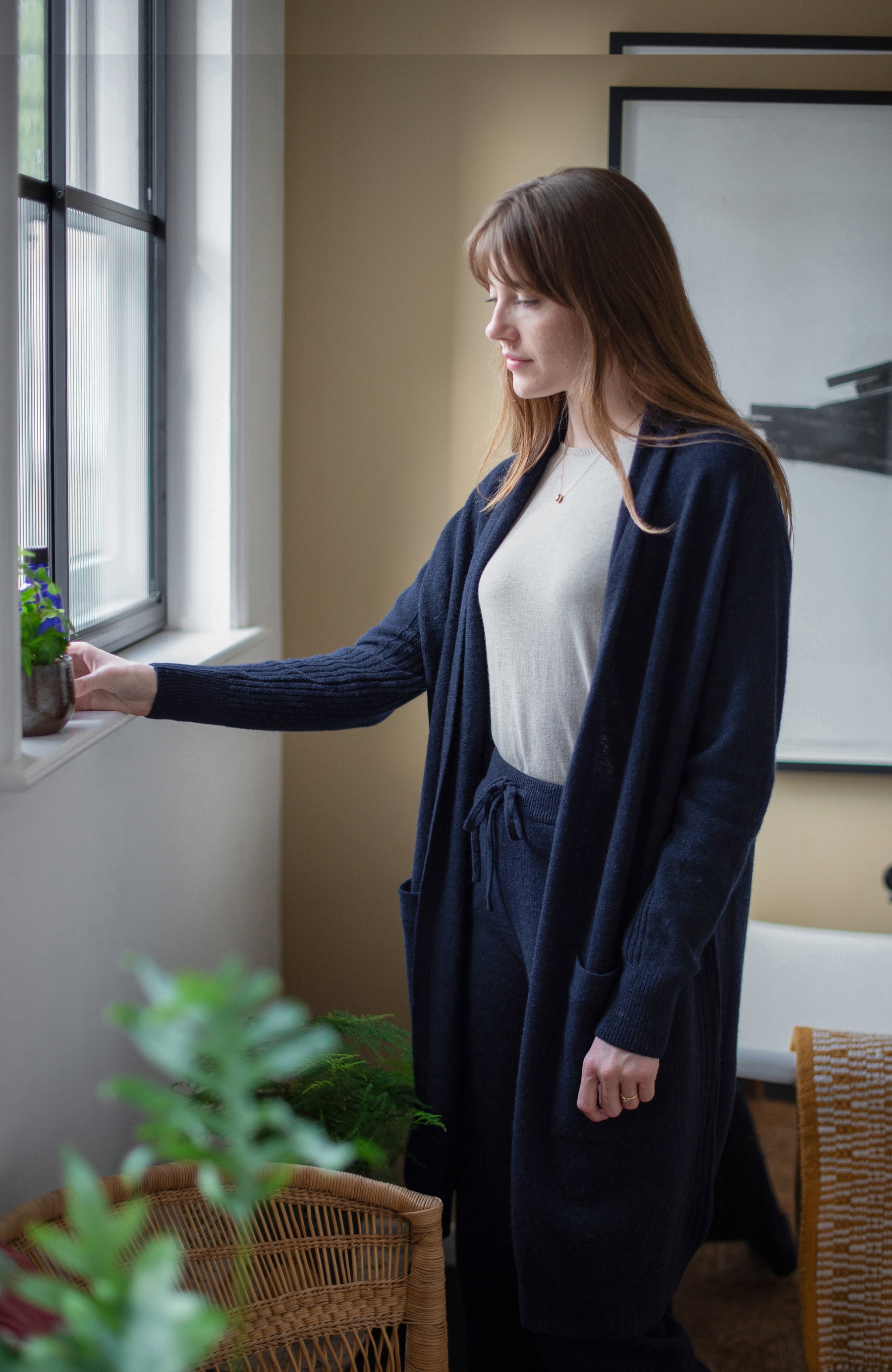 Blue  womens lambswool Cardigan by Paul James