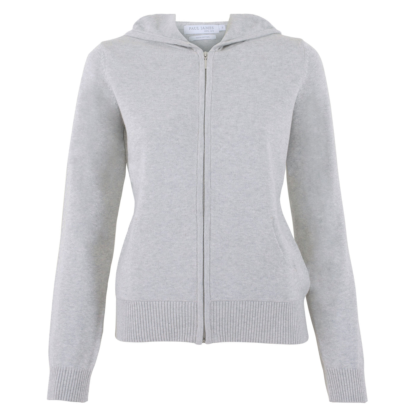 grey womens zip up hooded sweater