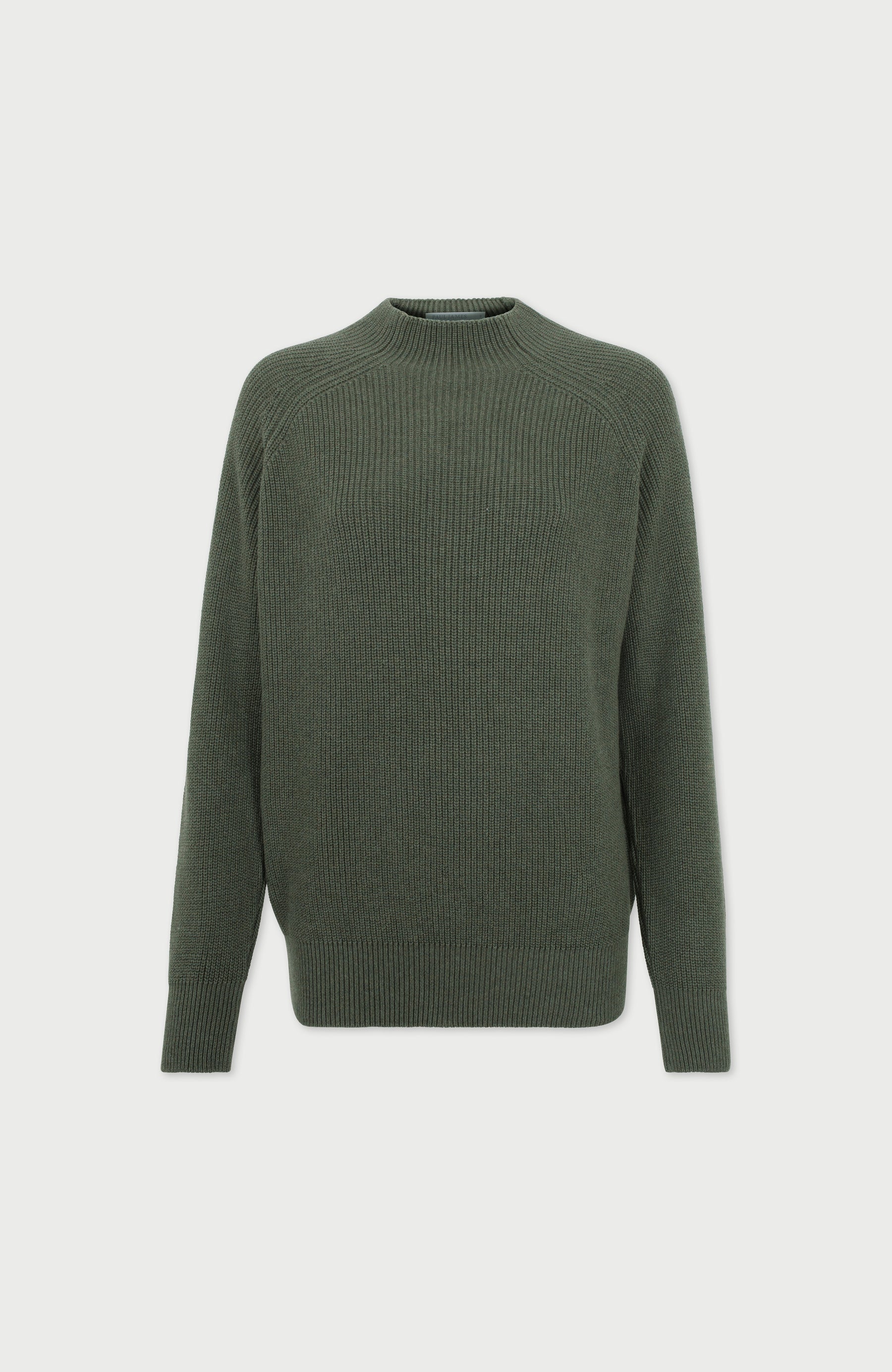 Green womens cotton rib sweater