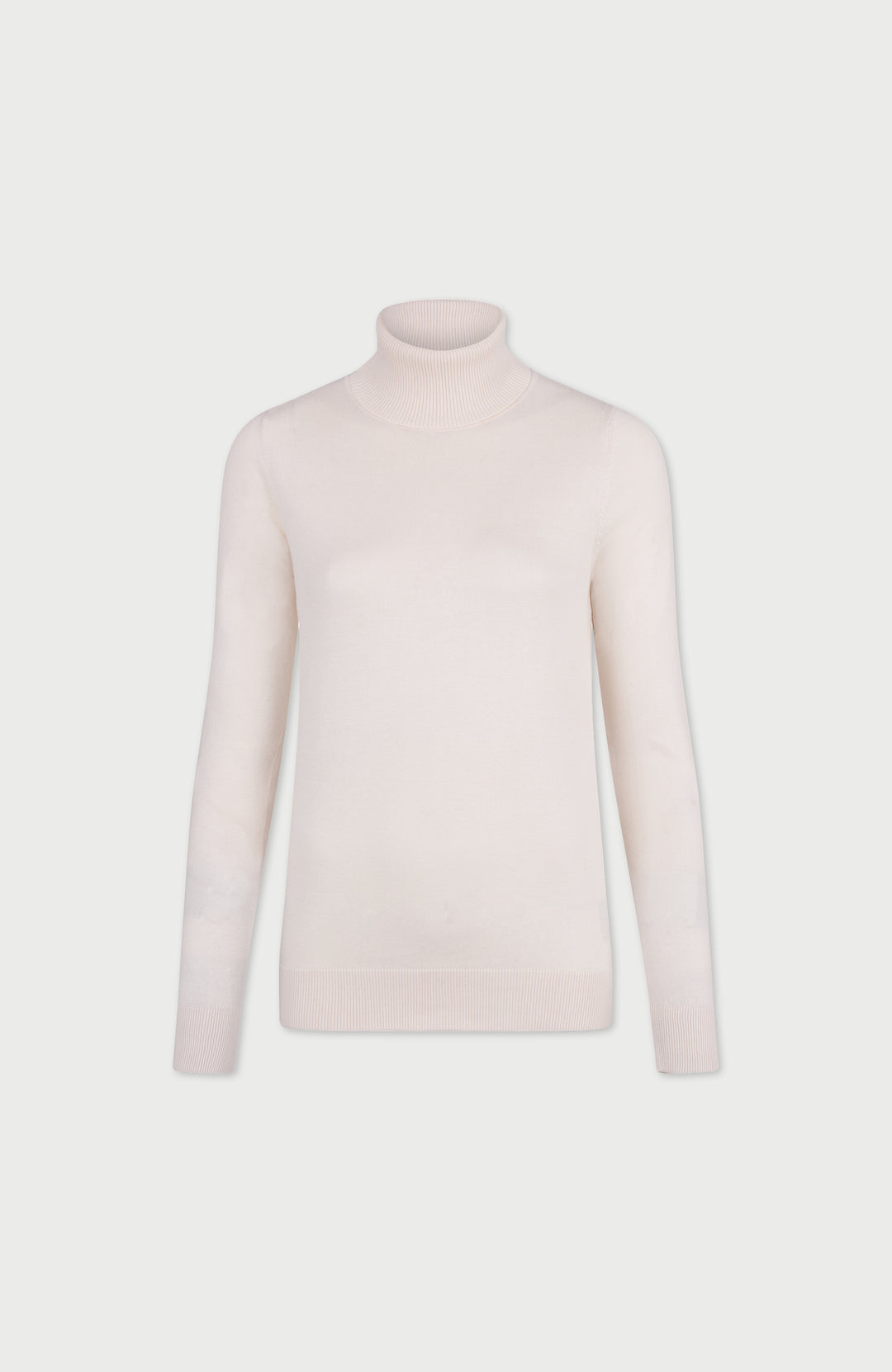 Ecru Womens Cotton Roll Neck Jumper  By Paul James