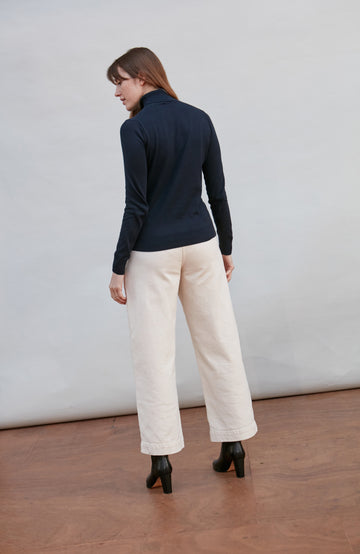 navy womens roll neck jumper